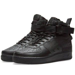 NIKE SF AIRFORCE1 - MID BLACK LEATHER - USED